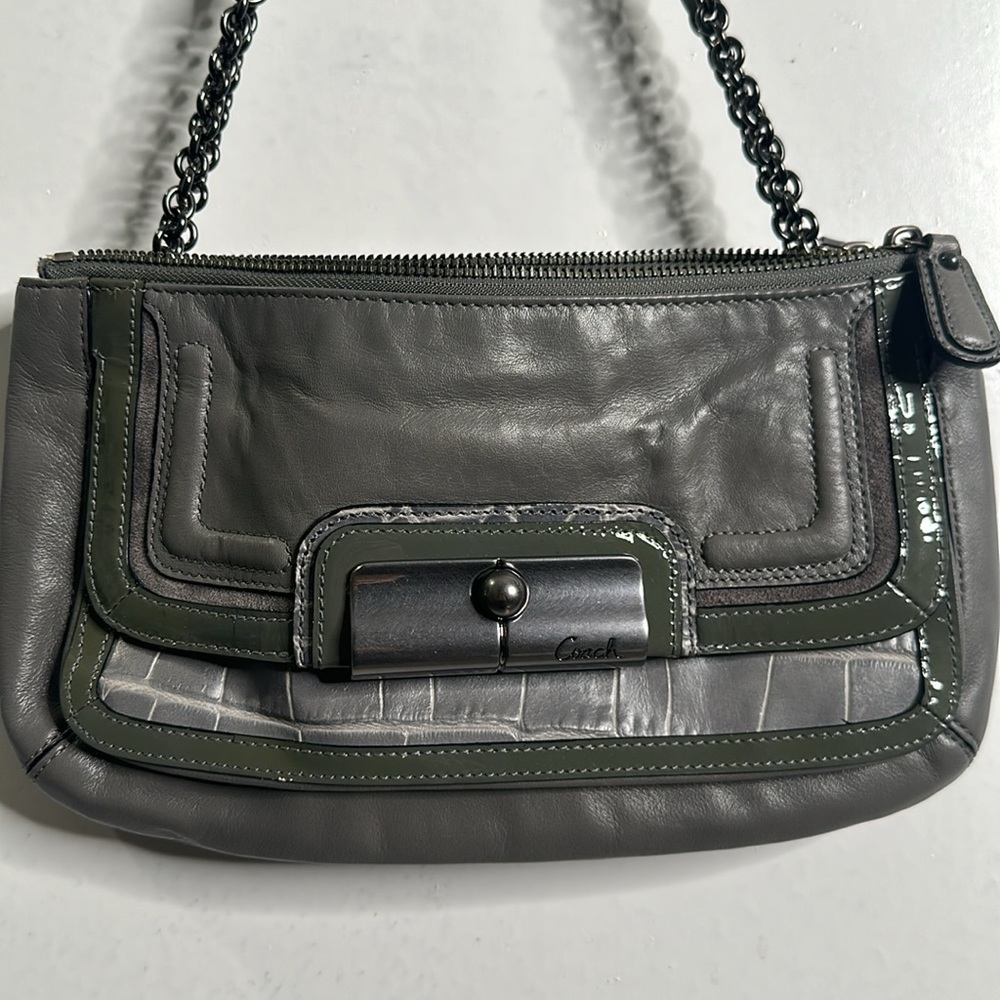 Coach Kristin gray shoulder bag siz medium - Picture 5 of 10
